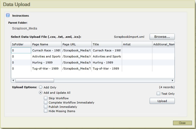 Data Upload Data Upload