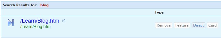 Setting up a direct link in search results