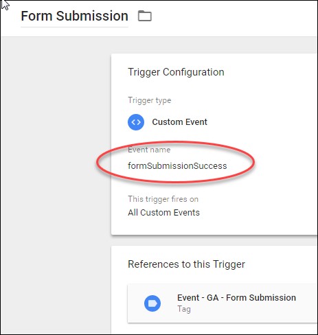 Form submission success example