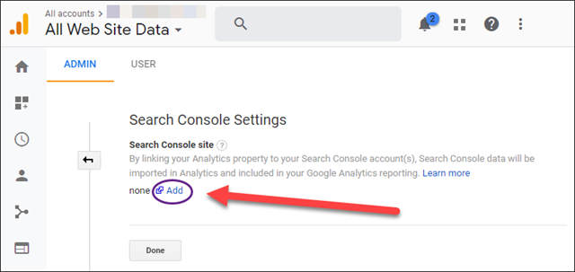 Add Search Console to GA