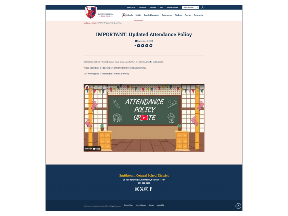 Smithtown Central School District blog detail page