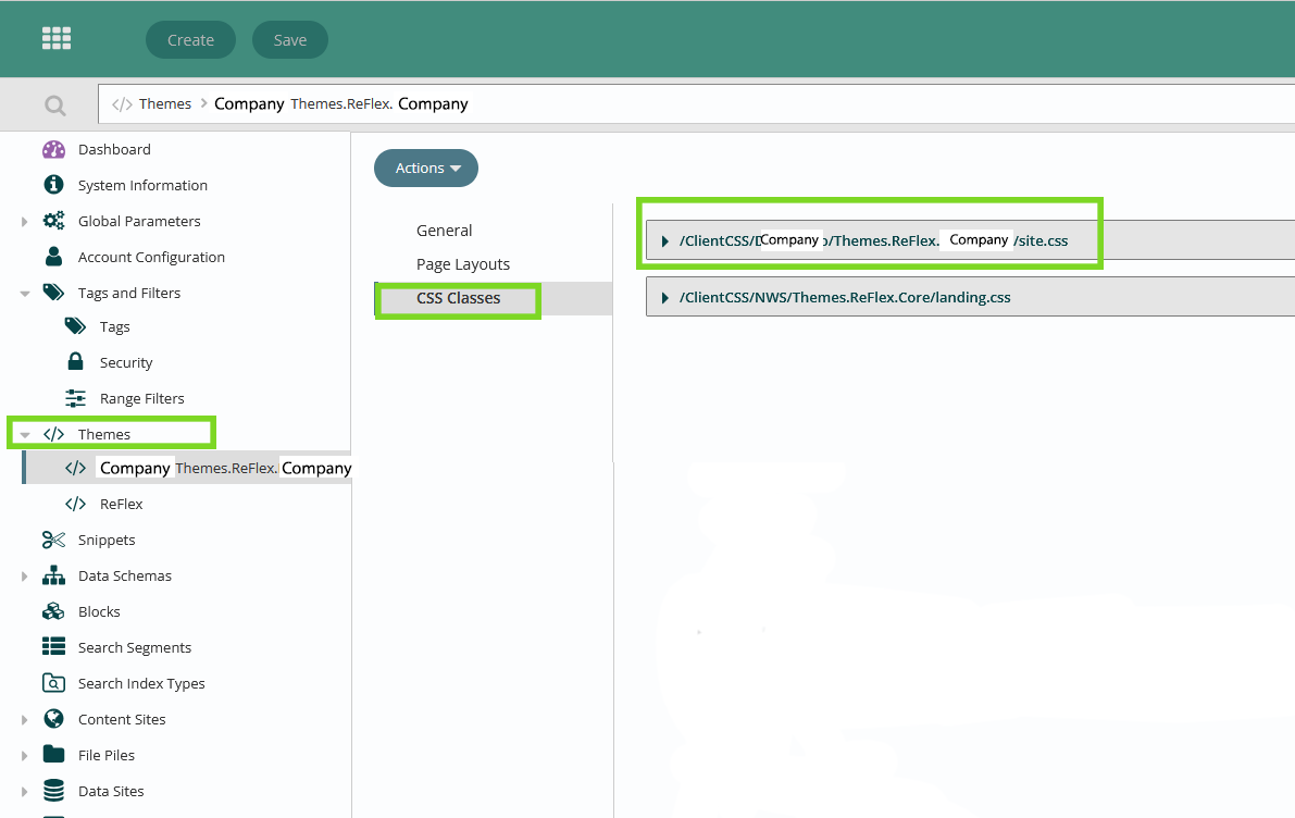 CSS Classes in Themes in the Admin module