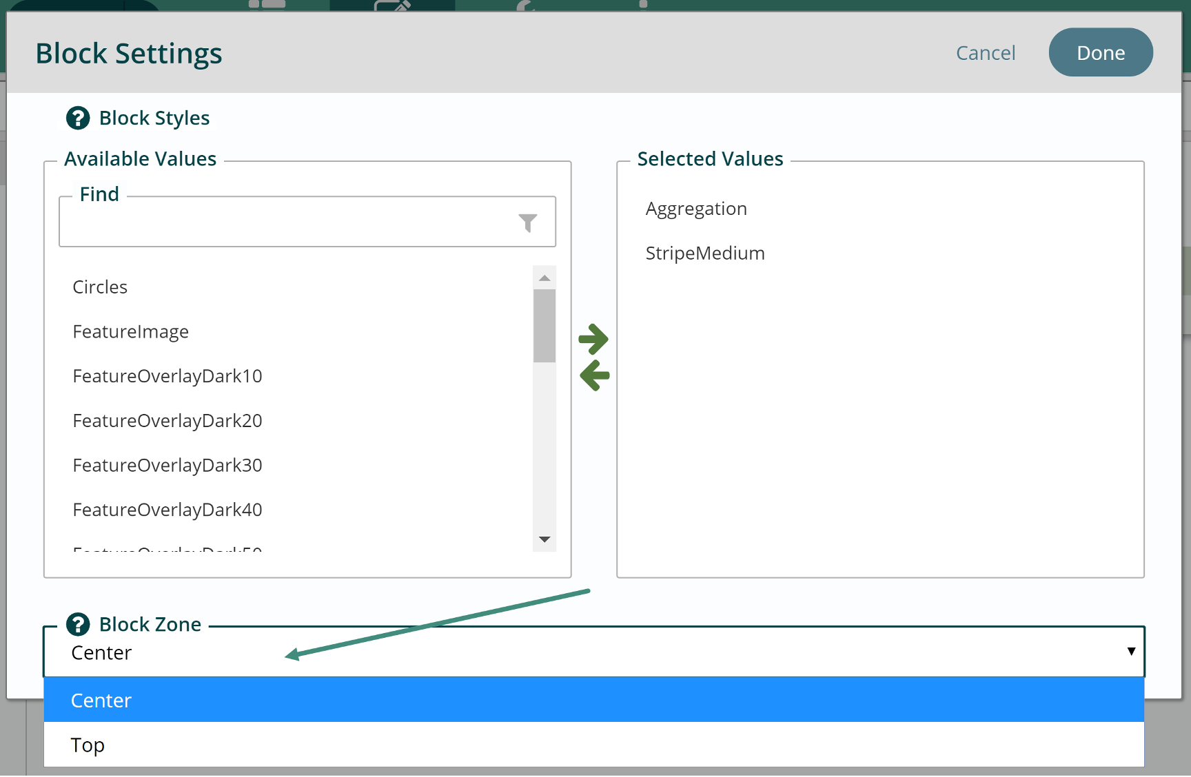 block properties