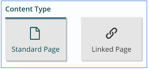 content type standard page linked page