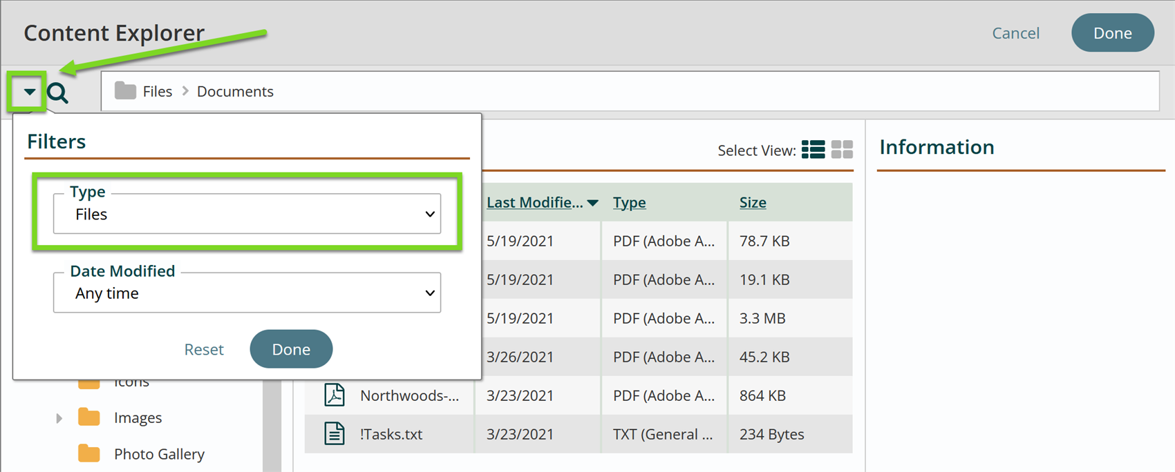 File filters