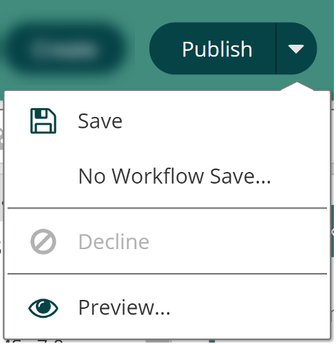 publish button menu icon